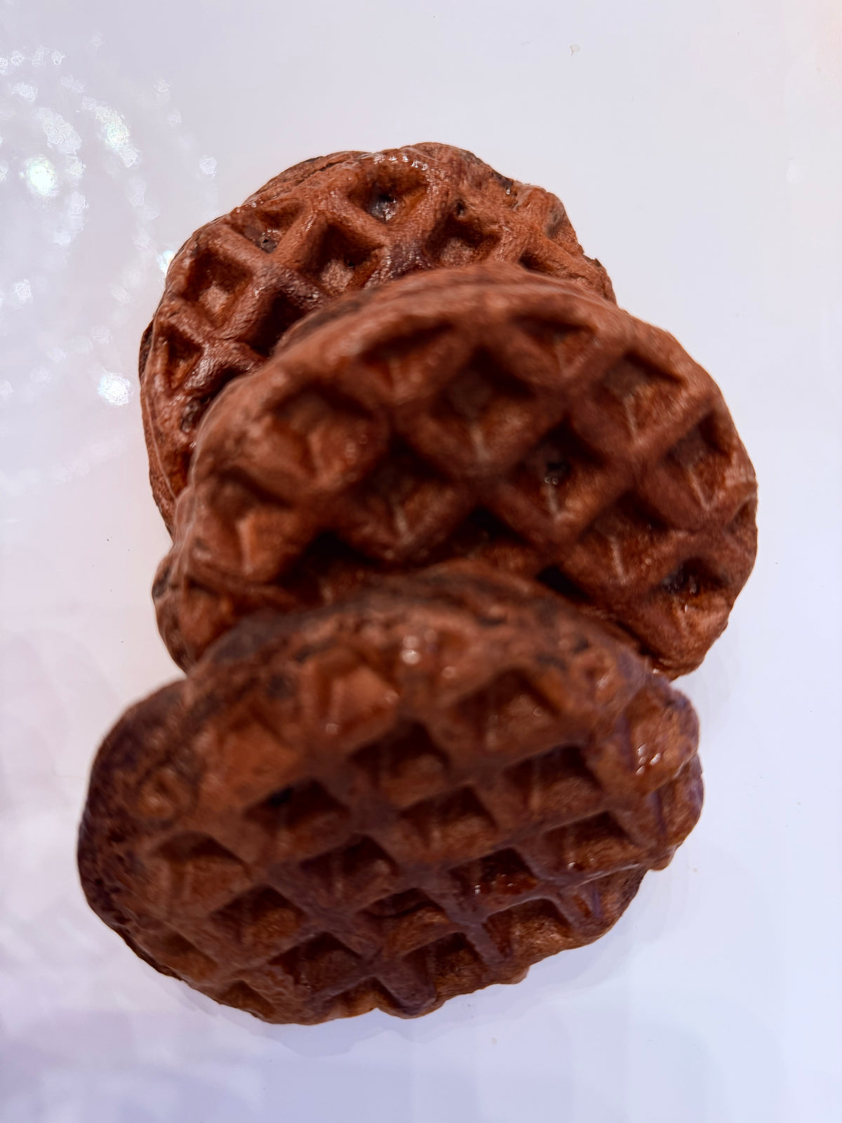 Double Chocolate Sourdough Liège Waffle Bites